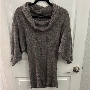 I.N. San Francisco Heather Brown Knit Cowl-neck Sweater Top